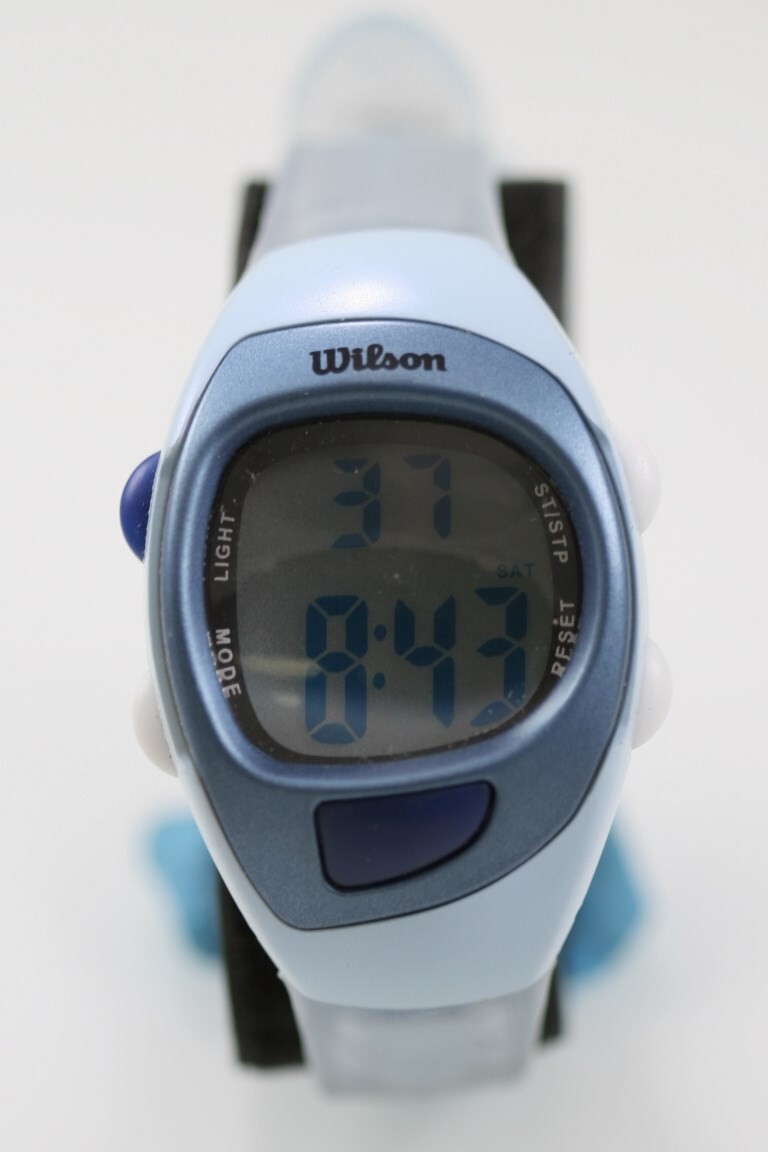 Wilson Watch Women Blue Plastic 100m Light Date Alarm Chronograph Gray Quartz