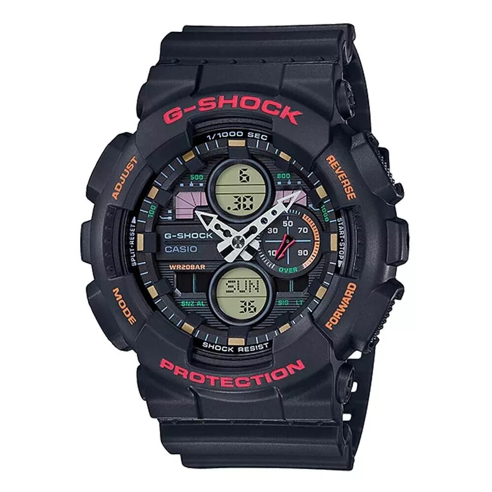 Casio G-Shock Digital-Analogue Black Resin Strap Men Watch GA-140-1A4