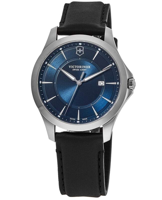 New Victorinox Swiss Army Alliance Quartz Blue Dial Leather Men’s Watch 241906