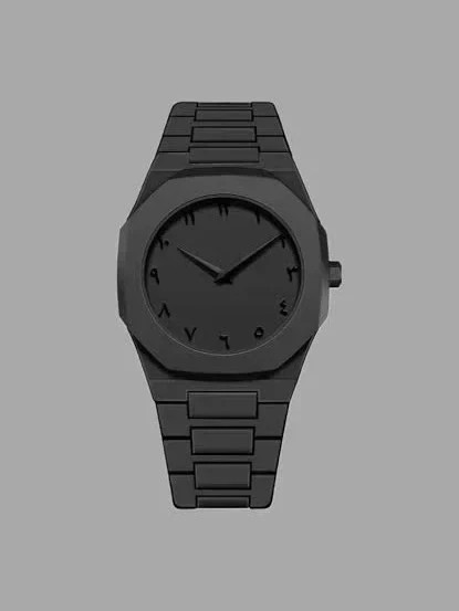 AURA Arabic Numeral Black Watch – Men’s Luxury Matte Stainless Steel Minimalist*