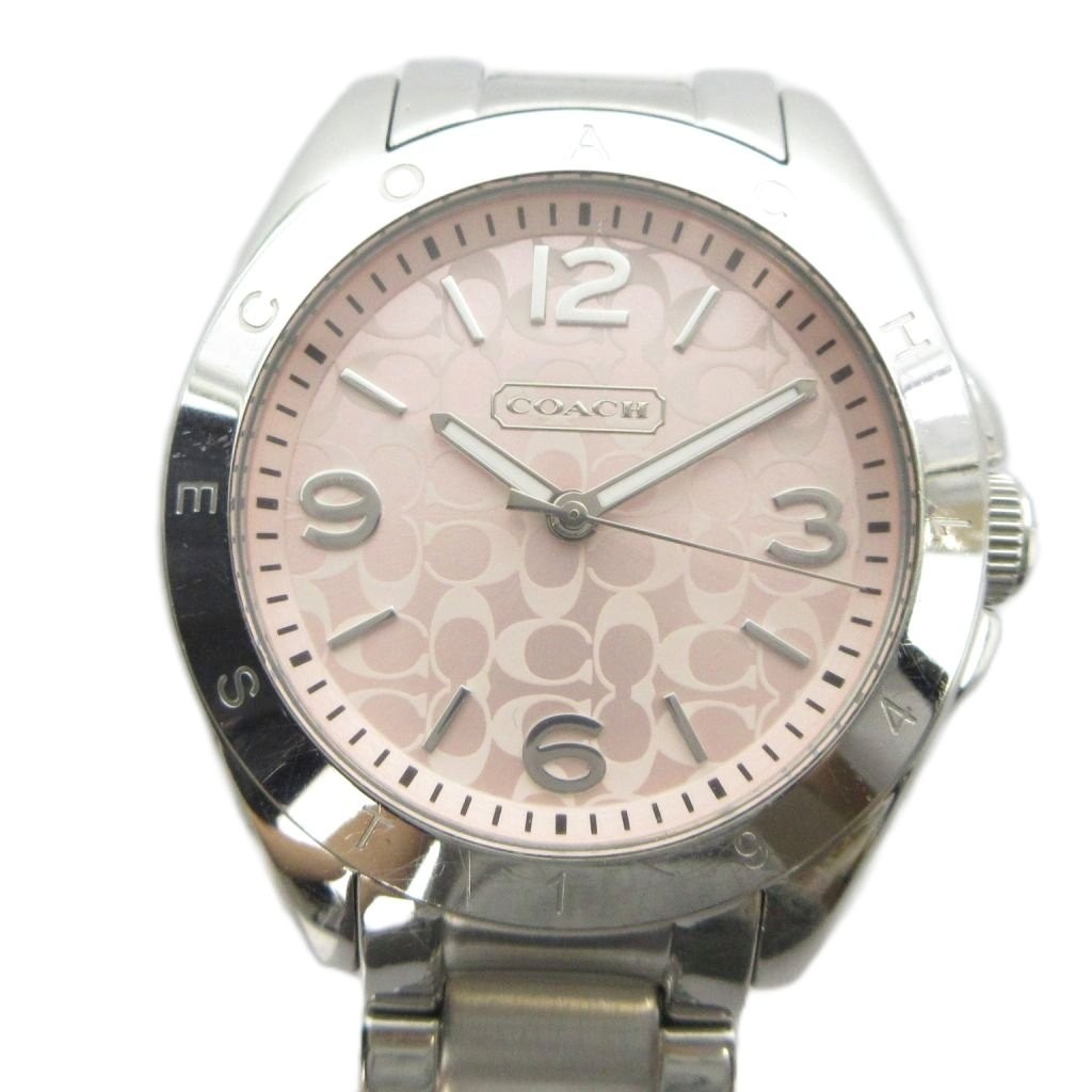 Coach Ladies Quartz Signature Silver Watch 34mm Stainless Steel AB