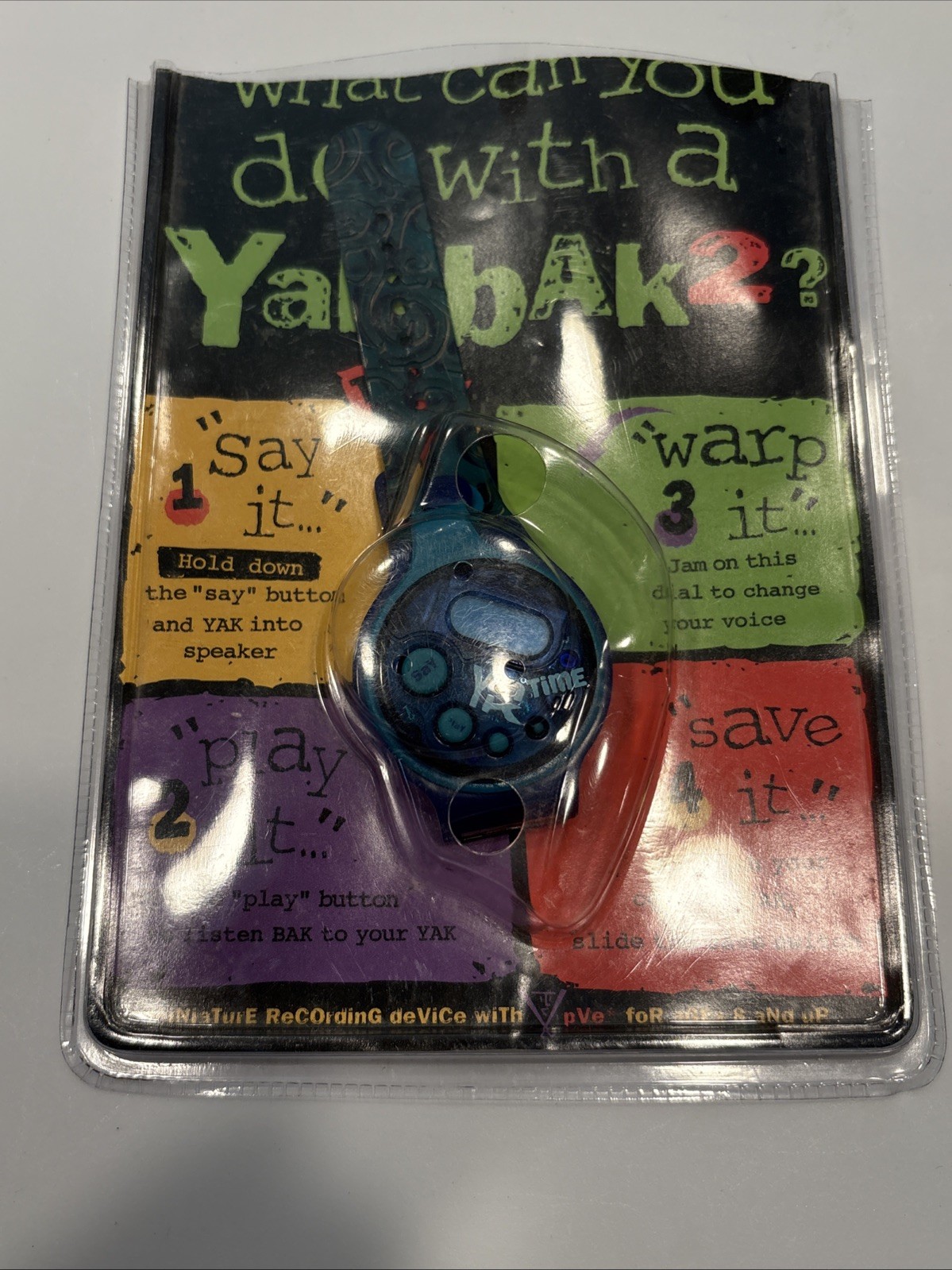 Vintage 1996 Yes Gear Yak Time Talking Wrist Watch Blue Not Tested