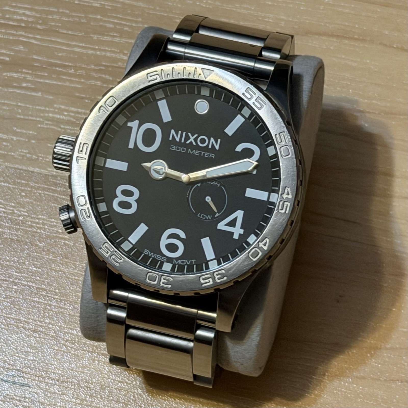 Nixon The 51-30 “Simplify” Black Silver Men’s Surf Analog Tide Watch RUNNING