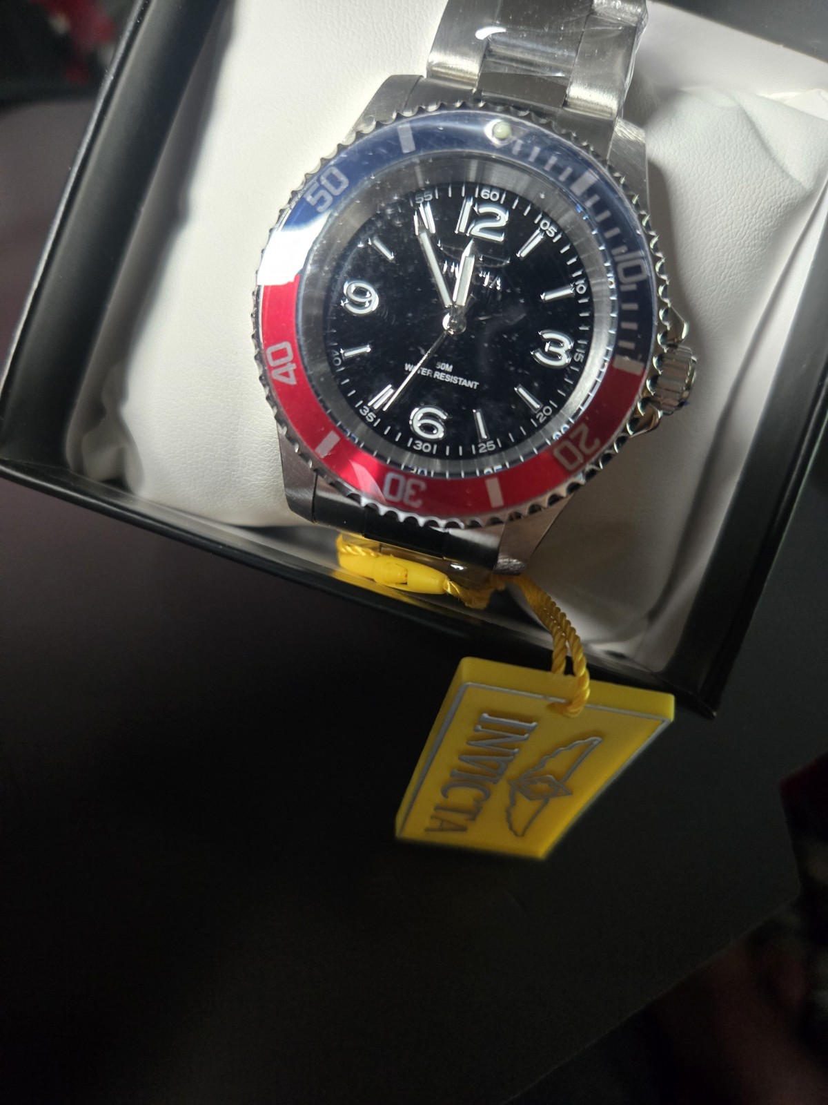 Invicta Men’s Quartz Diver Sport Black Dial Red/Blue Rotating Bezel 50m SS