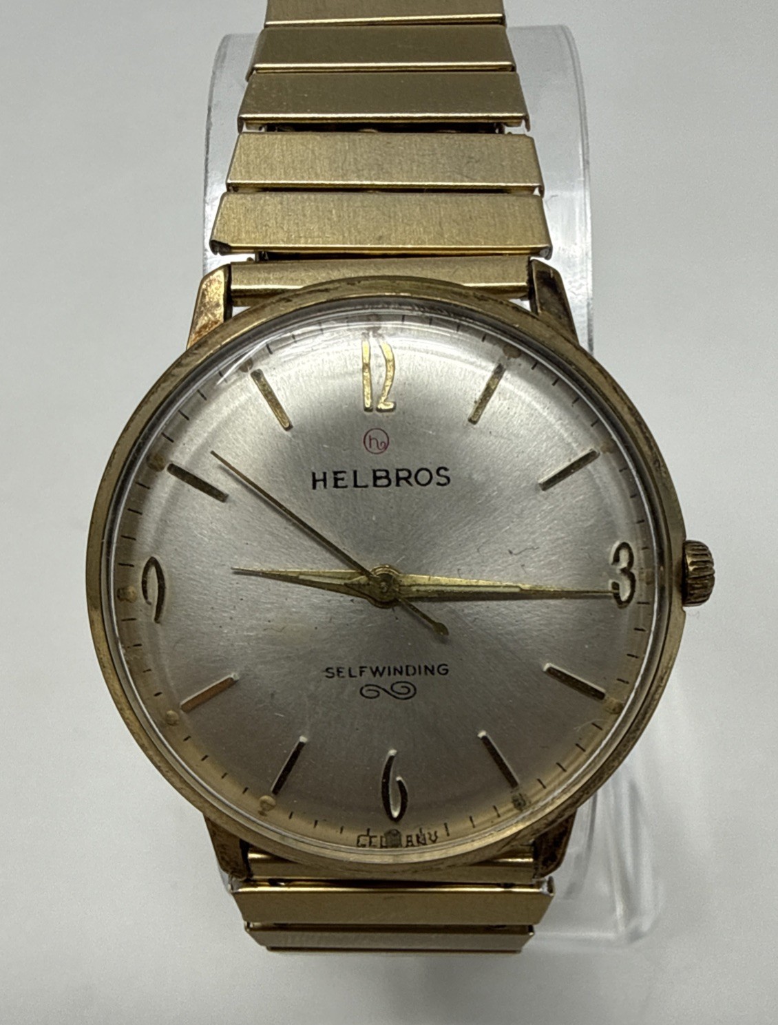 Vintage Helbros Watch Mens Self Winding Western Germany Antimagnetic READ