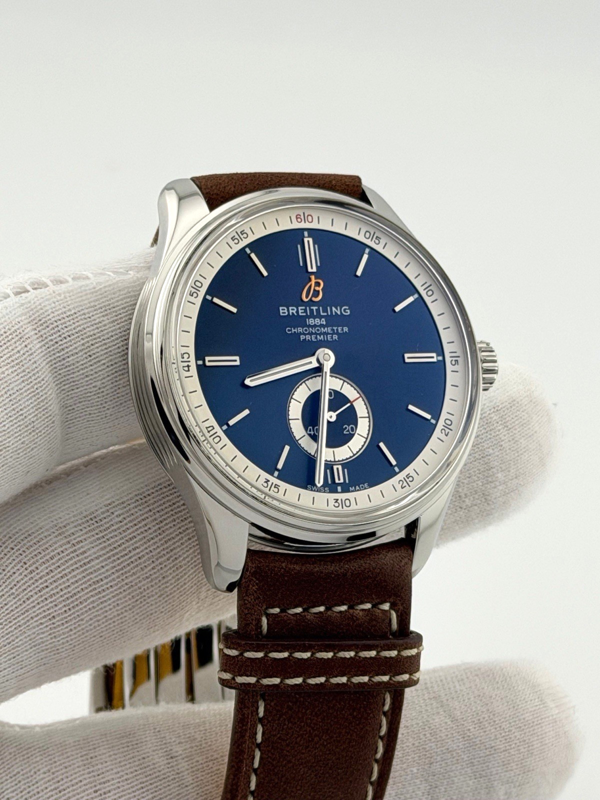Breitling Premier Automatic A37340 40mm Blue Dial Stainless Steel Box Booklet