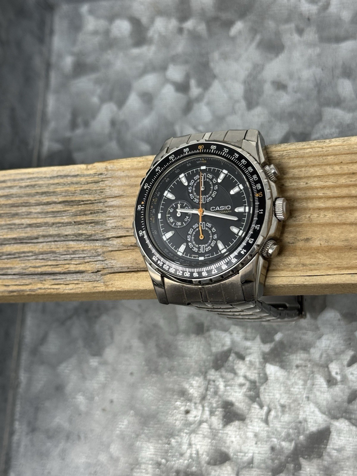 Casio “Navitimer” Pilot Slide Rule Chronograph, MTP-4500 (4765), Clean, Working