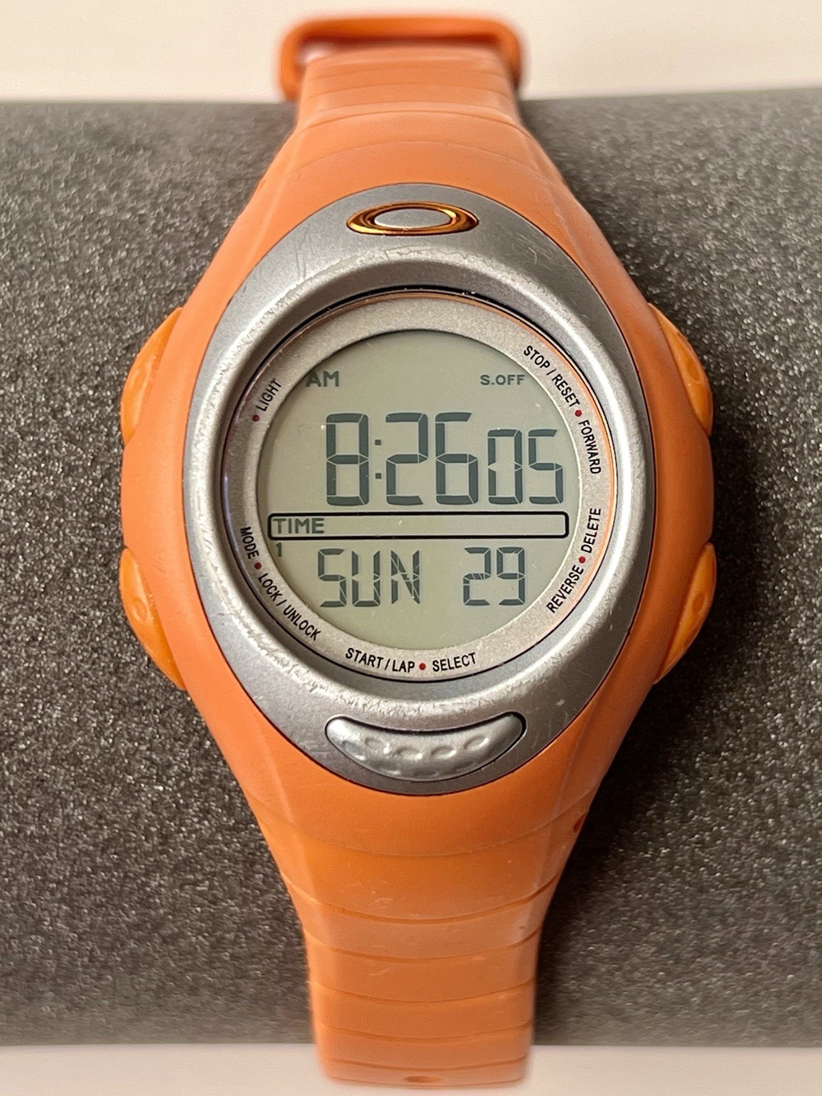RARE OAKLEY D1 Digital Quartz Watch, Women’s Orange/Silver, Working, New Battery