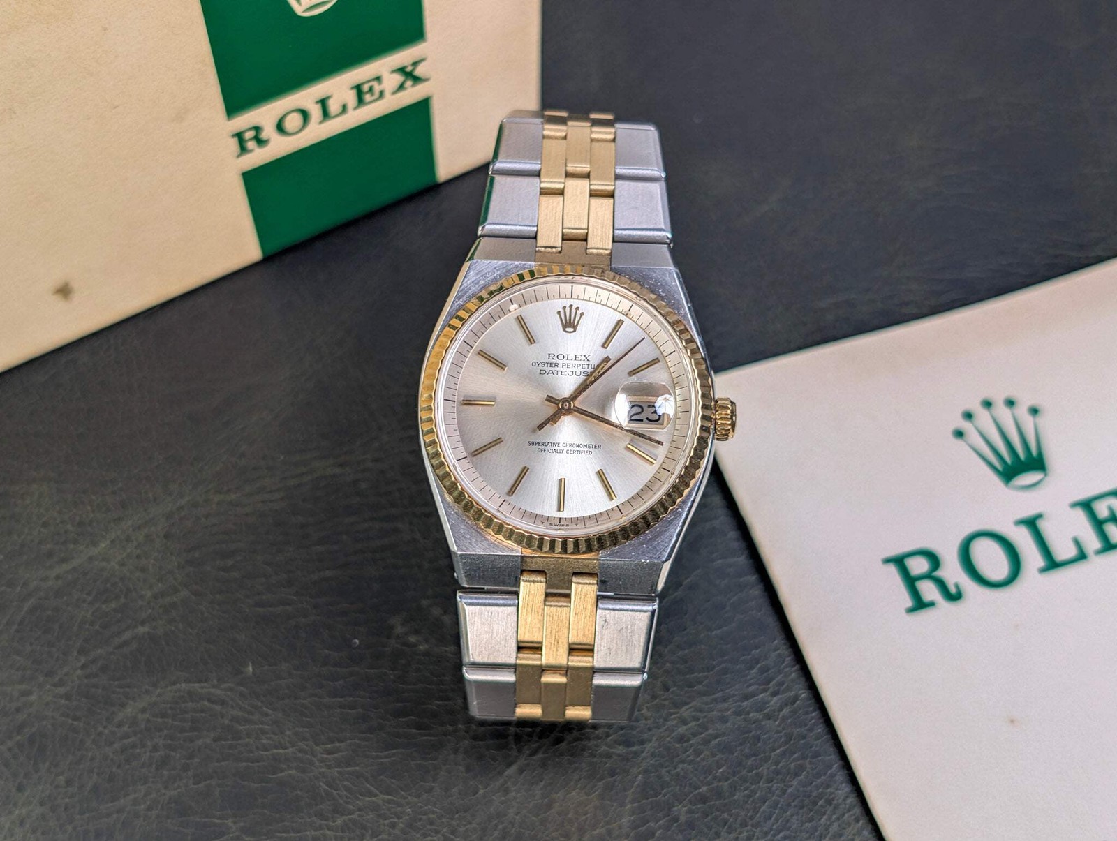 Rolex Datejust Rare Bird 1630 Two-Tone Automatic Oysterquartz 36mm Box Booklet