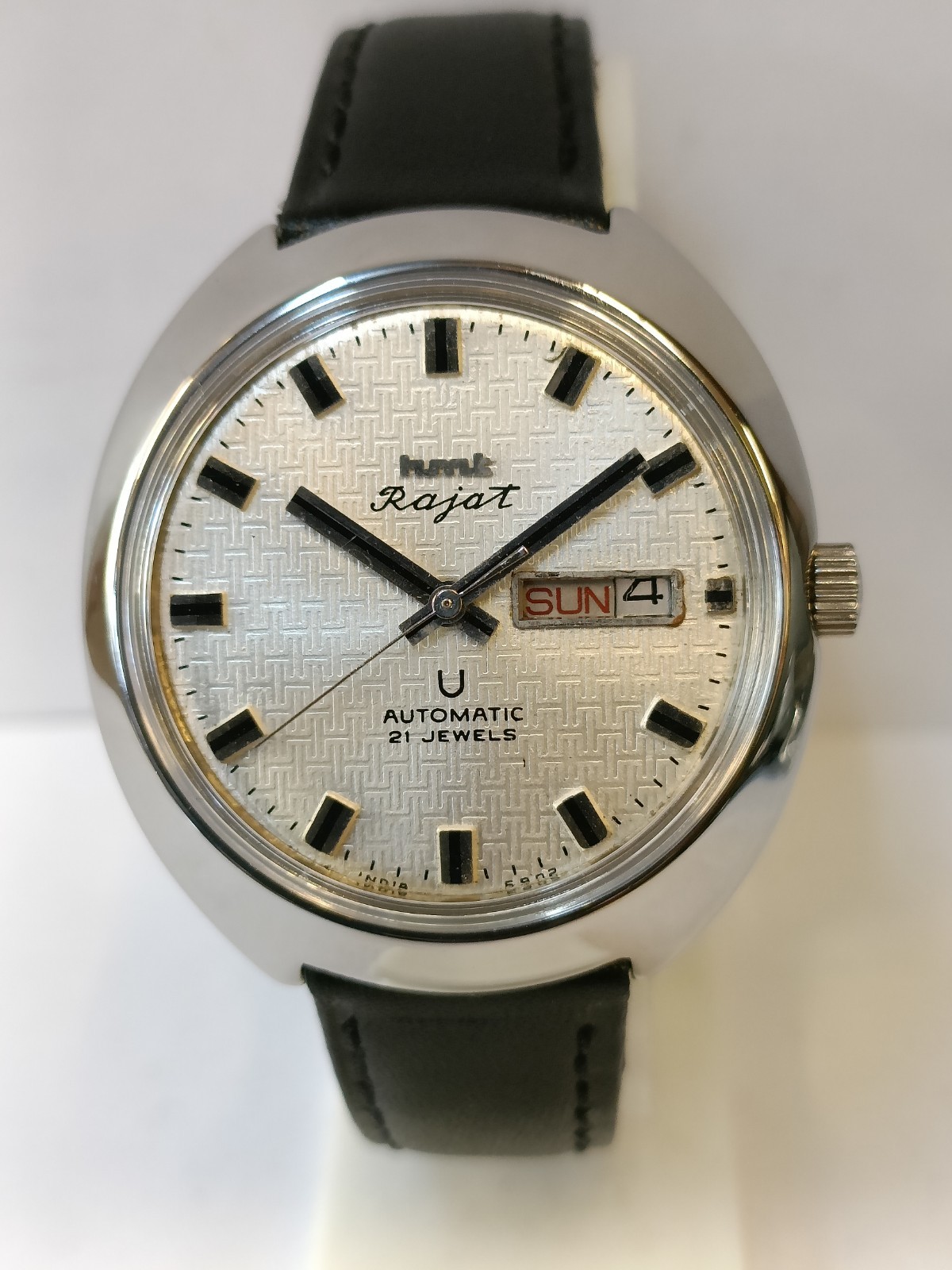 ORIGINAL HMT RAJAT 21J AUTOMATIC WHITE DIAL INDIA MEN’S WORKING CONDITION