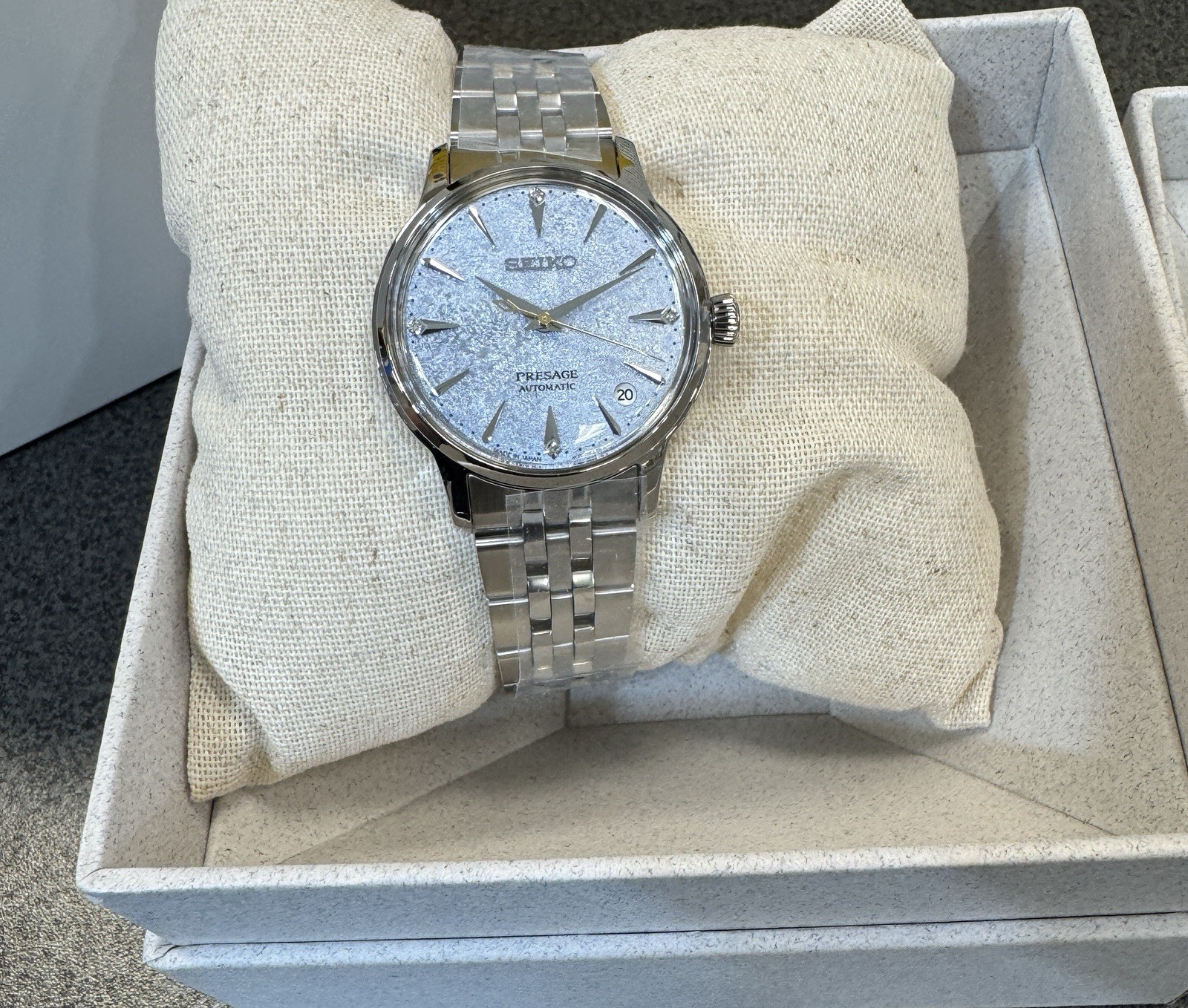 Seiko Presage Cocktail Time Automatic Blue Dial Diamonds Women’s Watch SRPL61