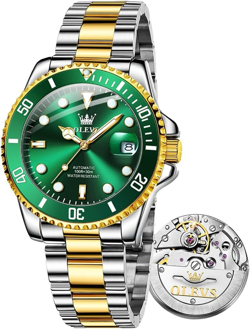 Men’s Waterproof Automatic Mechanical Watch with Hollow Dial Design