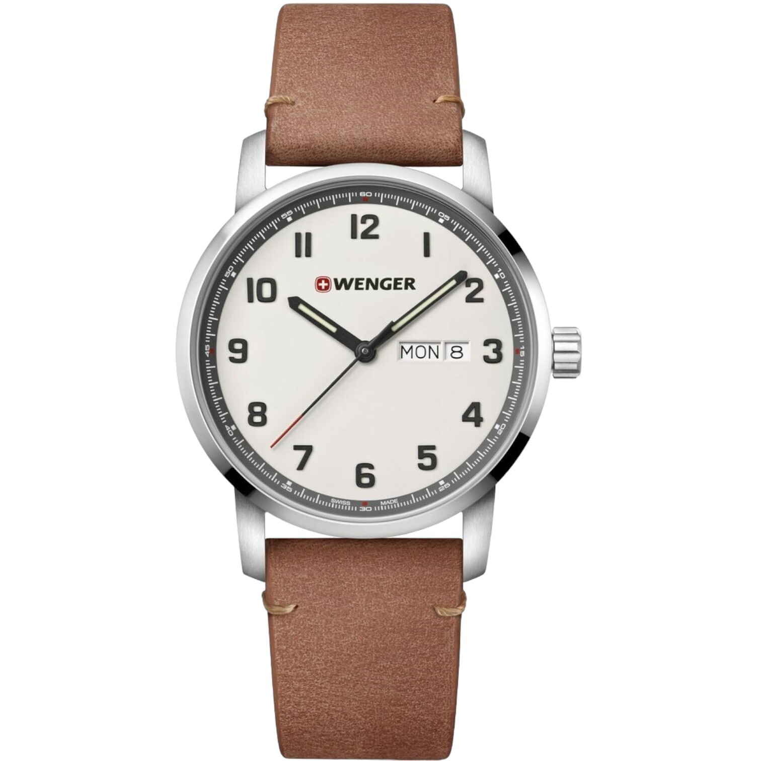 WENGER Swiss Army Men’s 01.1541.117 Attitude Off-White Dial Watch 42mm MSRP $220