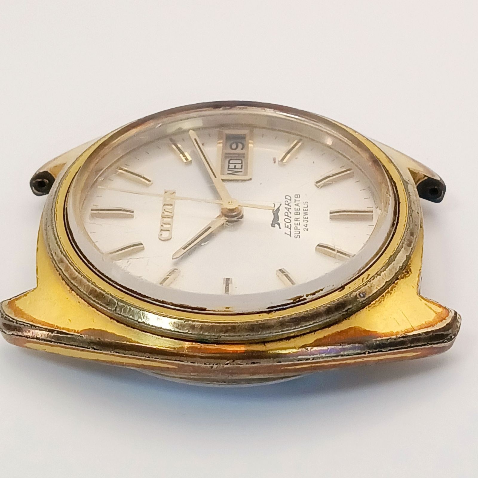 CITIZEN LEOPARD 4-770196 Men’s Automatic Face Only Gold Dial Day-Date