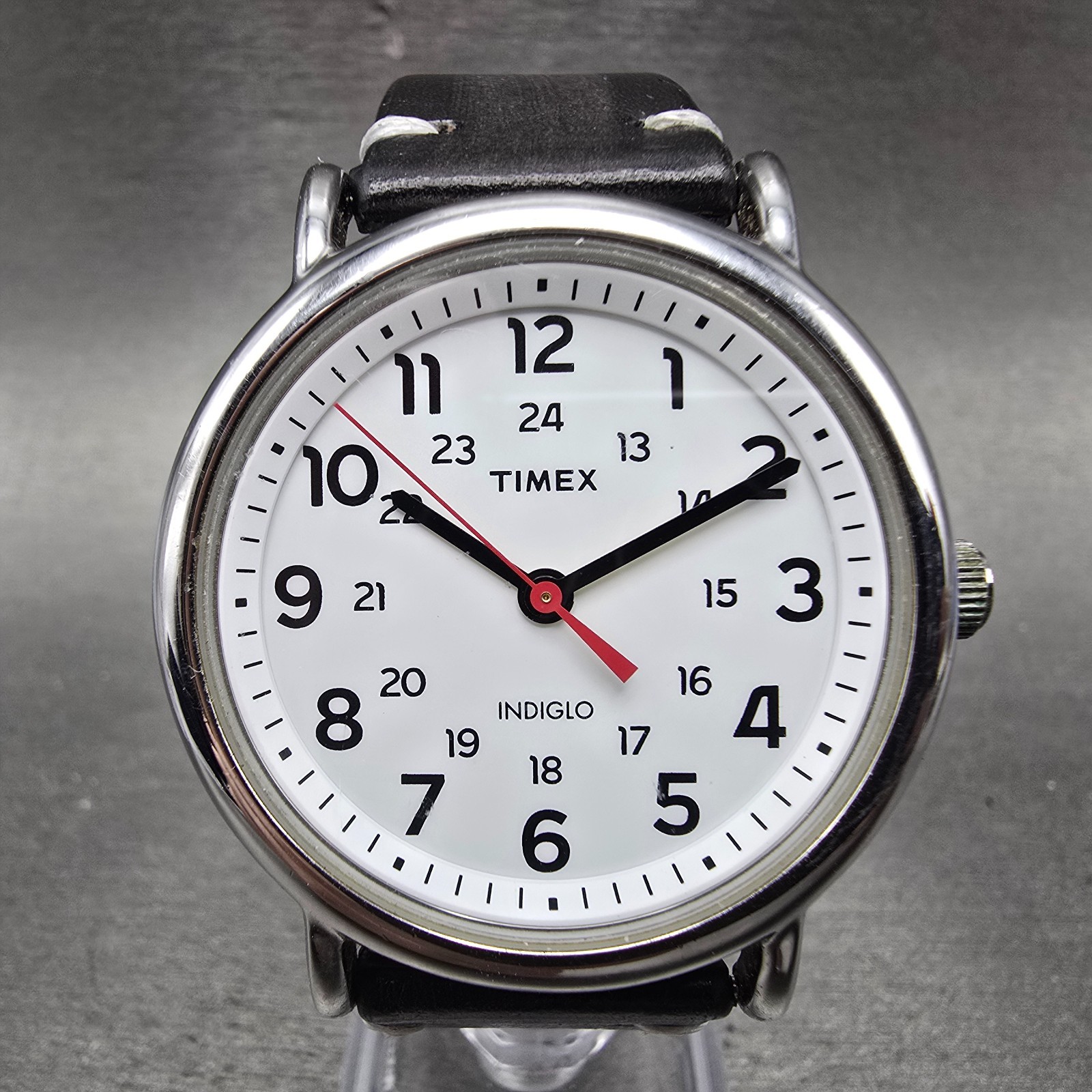 Timex Weekender Watch Men 38mm White Dial Silver Tone Round New Battery JWSD