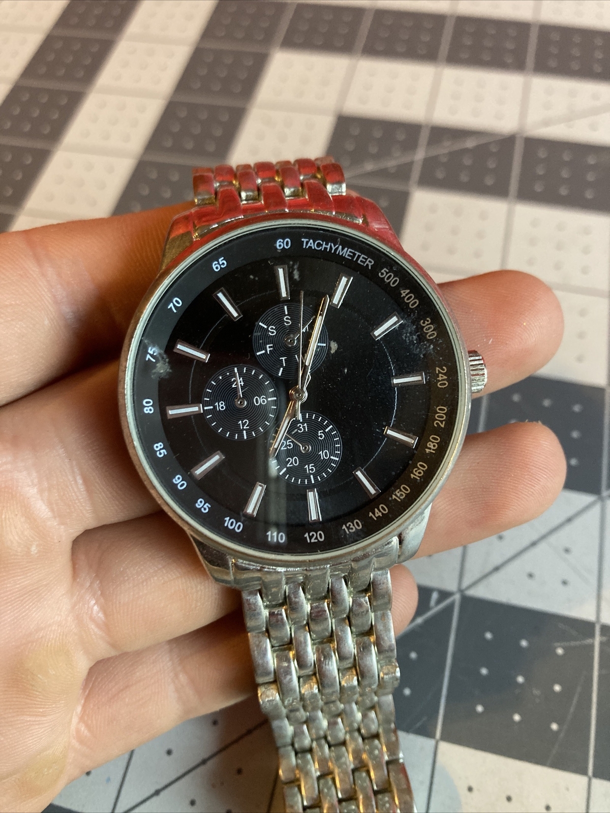 FMDJSET506 Tachometer Watch Rare Item (tested/works!)