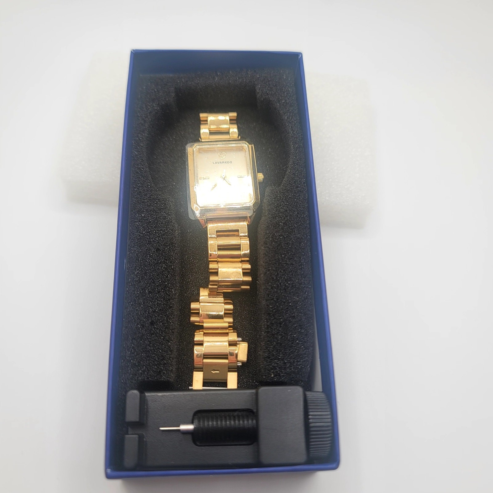 Lavaredo Gold-Tone Rectangular Quartz Bracelet Watch (new)