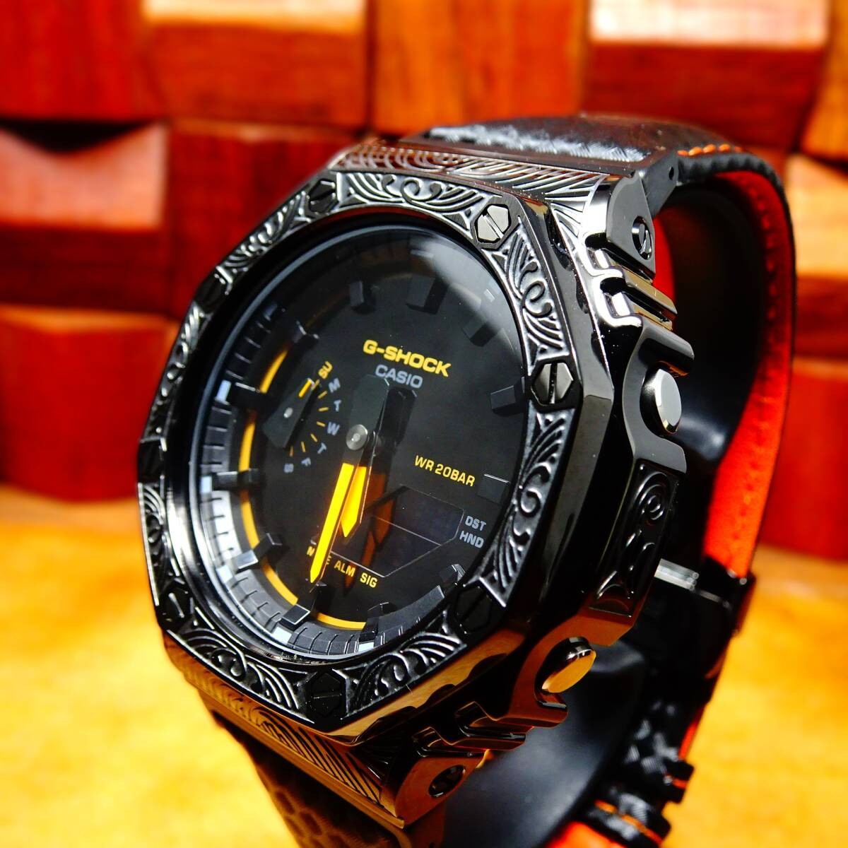 New〓mod〓G-Shock custom watch〓Regular GA2100K body with stainless steel Venetian