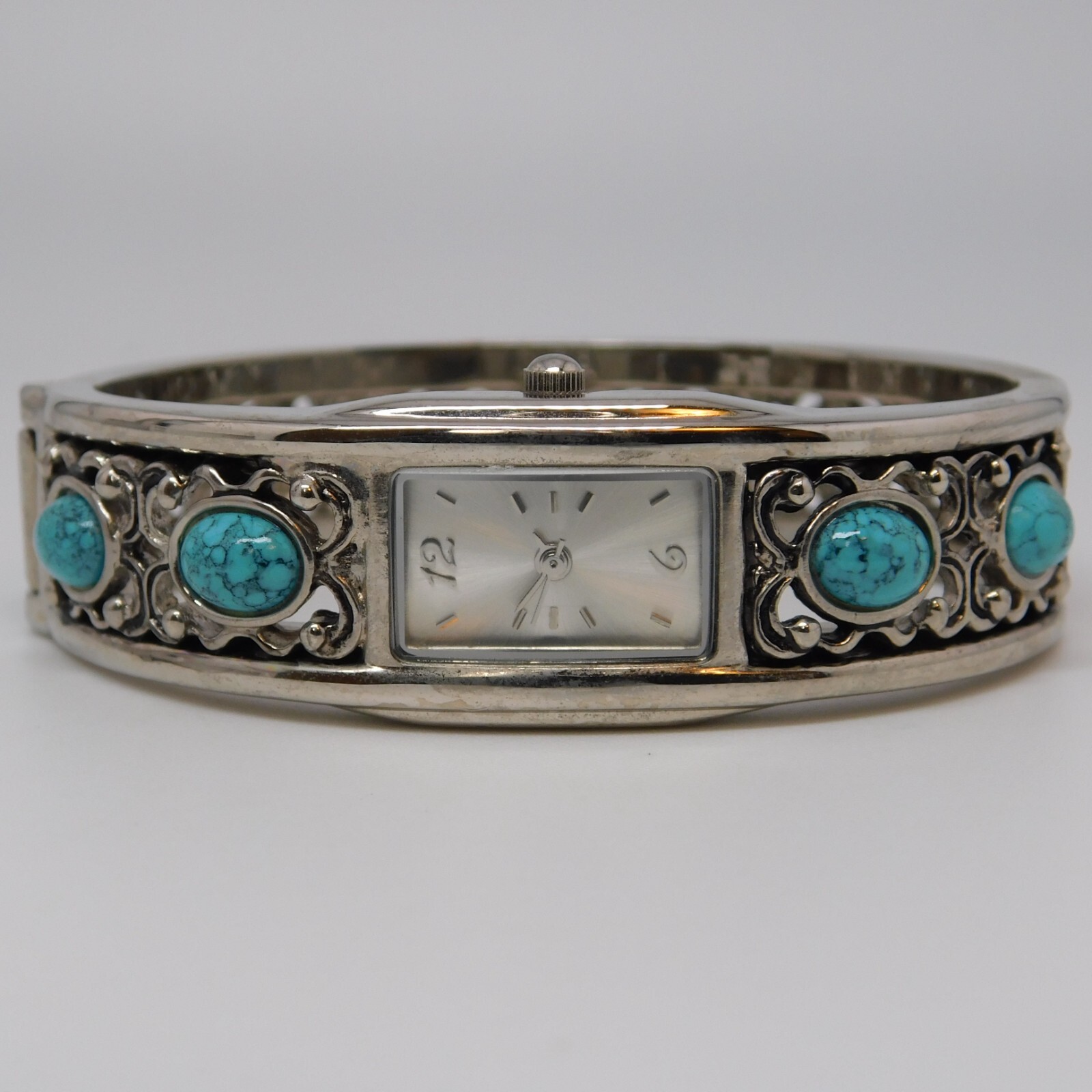 Turquoise-Tone Stones Inlay Quartz Analog Women’s Watch Sz. 6 1/4″ New Battery