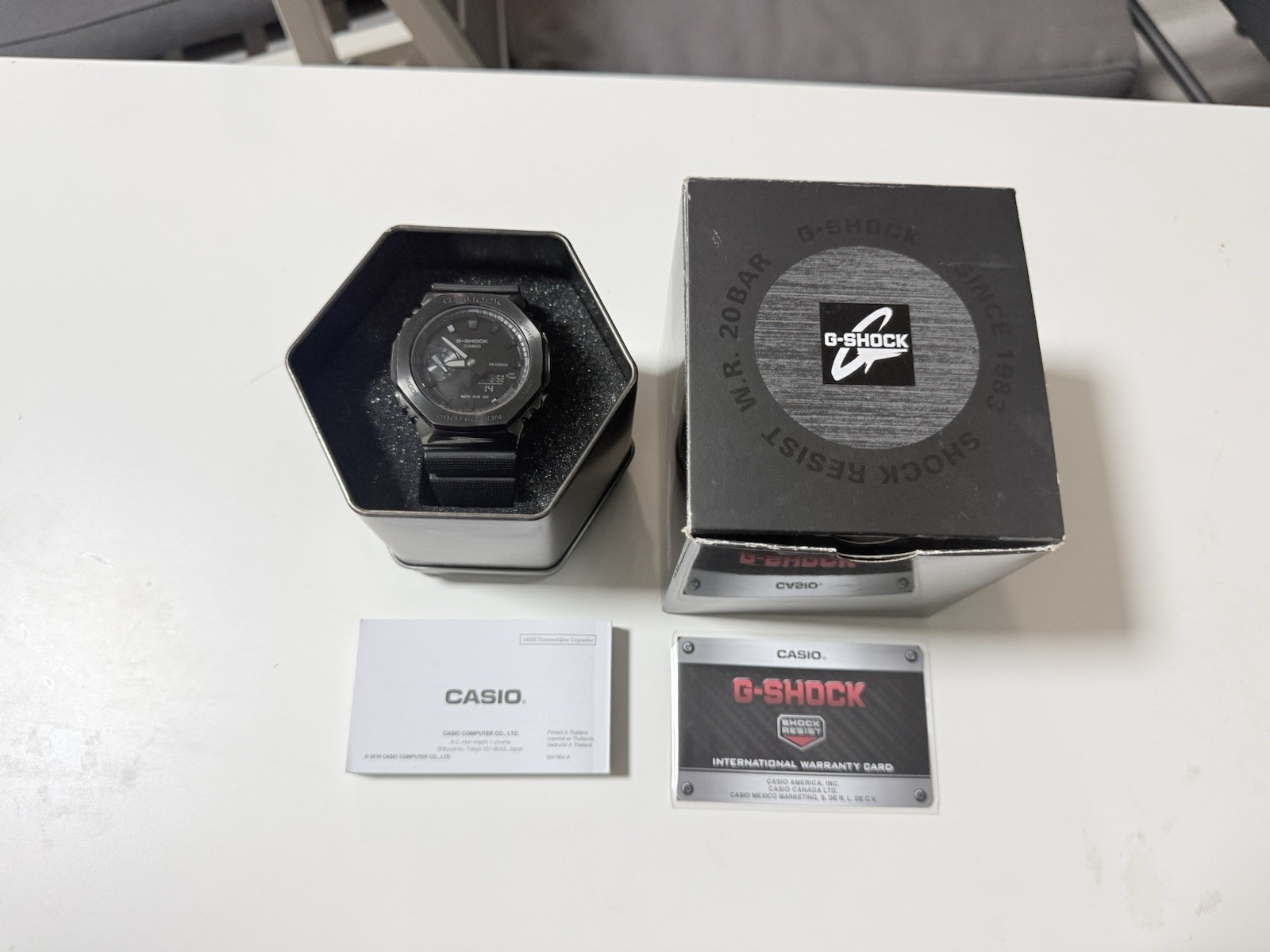 CASIO G-SHOCK GM-2100BB-1A Blackout Metal Case Analog Digital Watch w/ Box