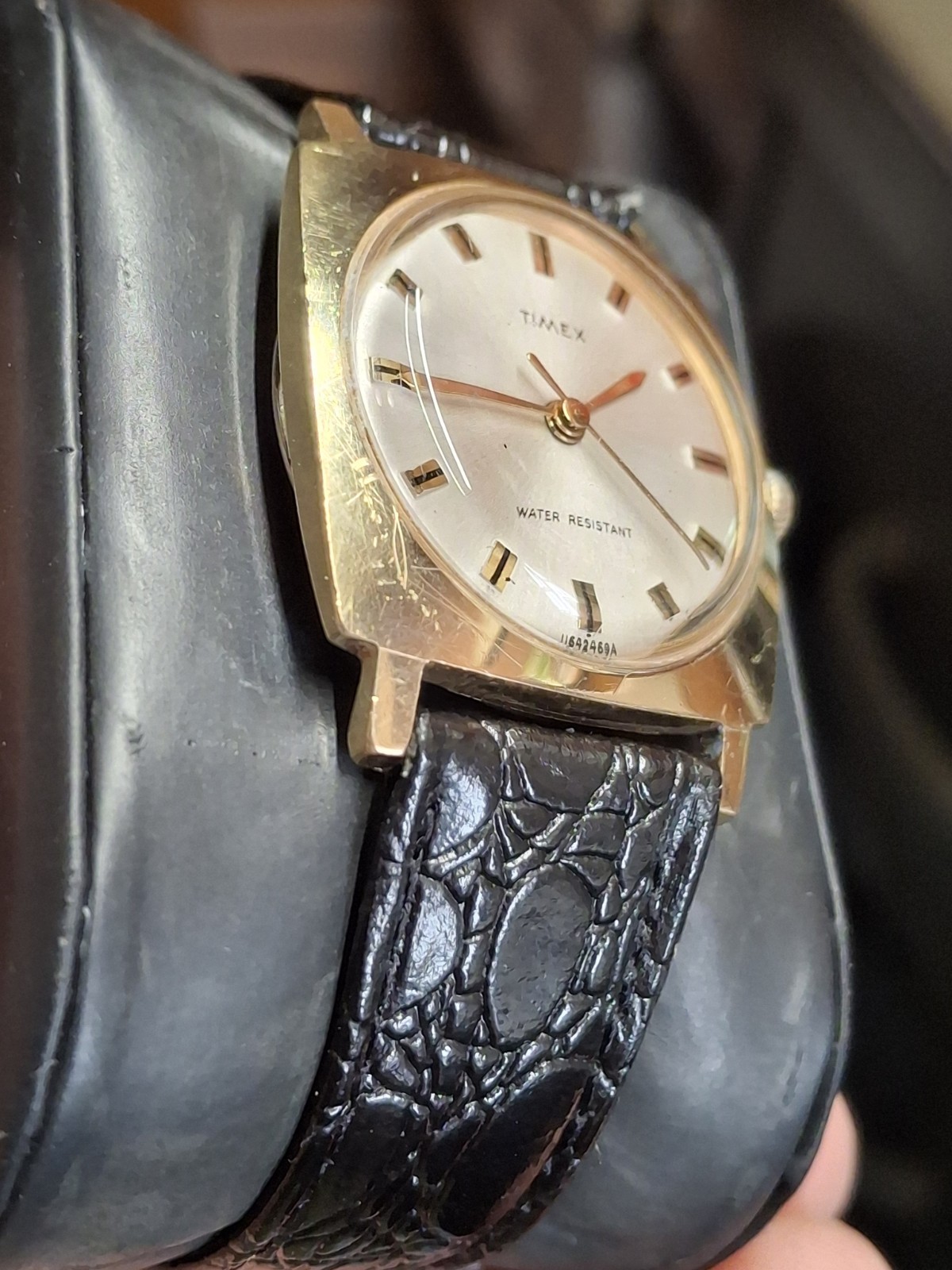 Timex Sprite 1969 Gold Tone Square Case Mens Vintage 1960s Mechanical…