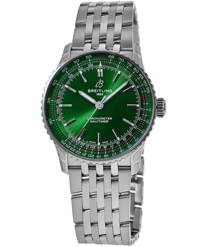 New Breitling Navitimer Automatic 41 Green Dial Steel Men’s Watch A17329371L1A1
