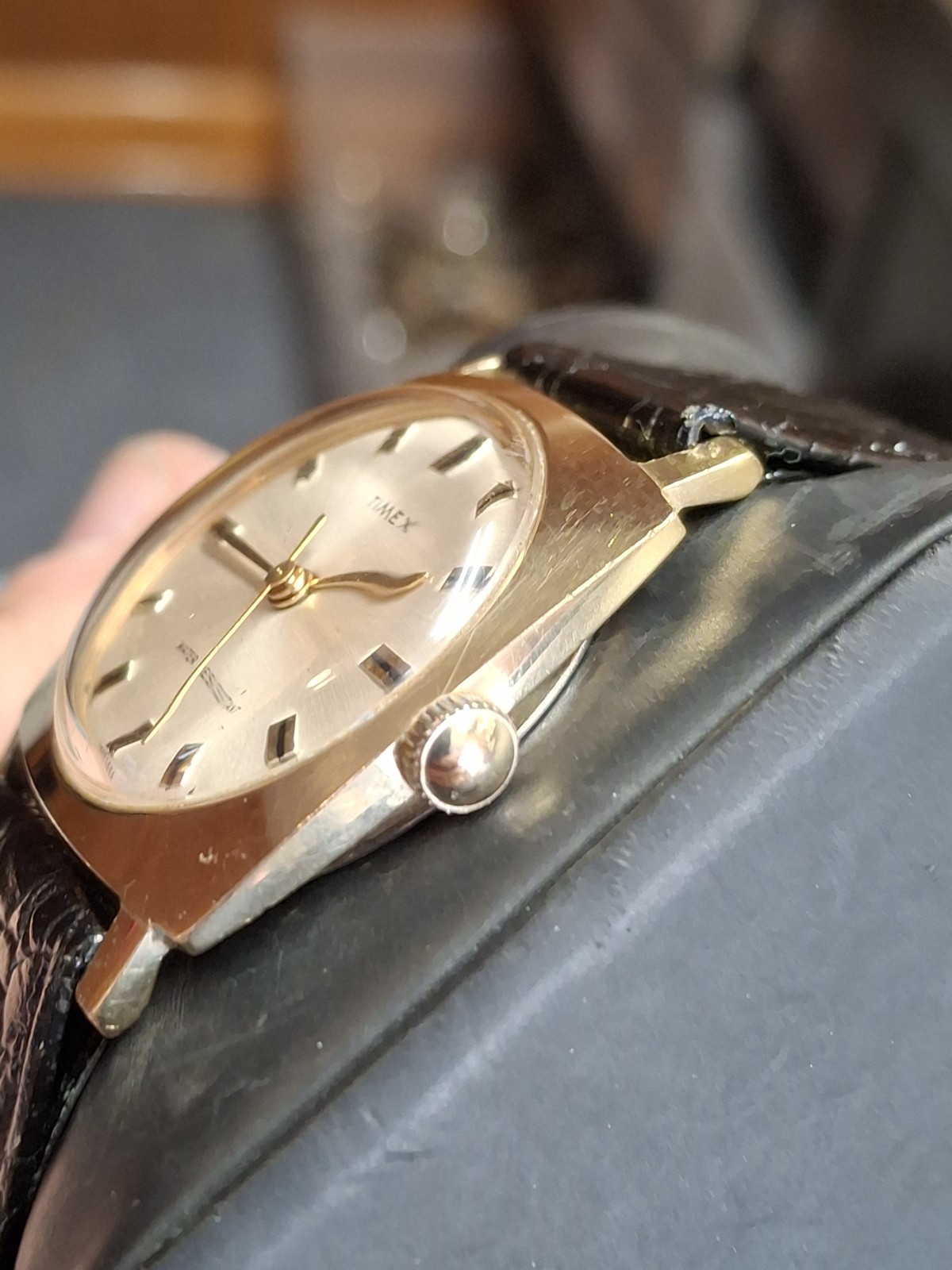 Timex Sprite 1969 Gold Tone Square Case Mens Vintage 1960s Mechanical…