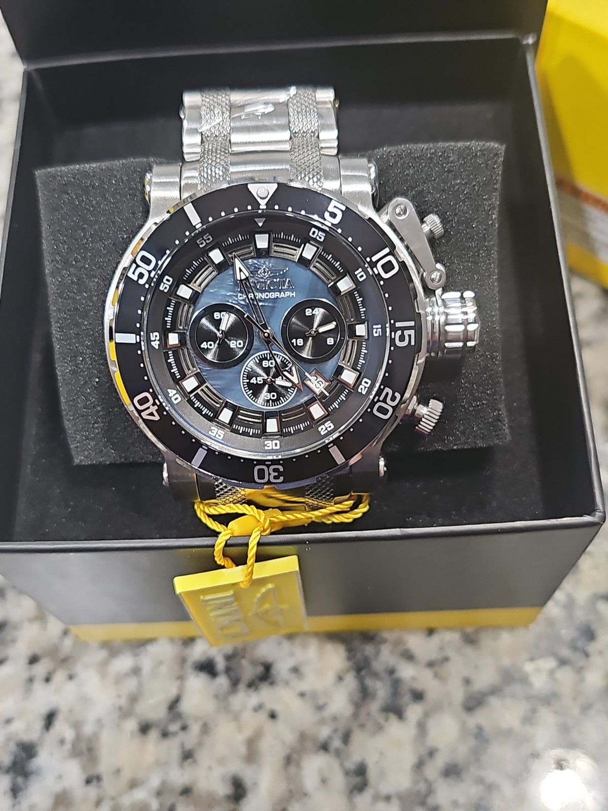 NEW Invicta Coalition Forces 49753 52mm Black Mother of Pearl Chronograph Watch