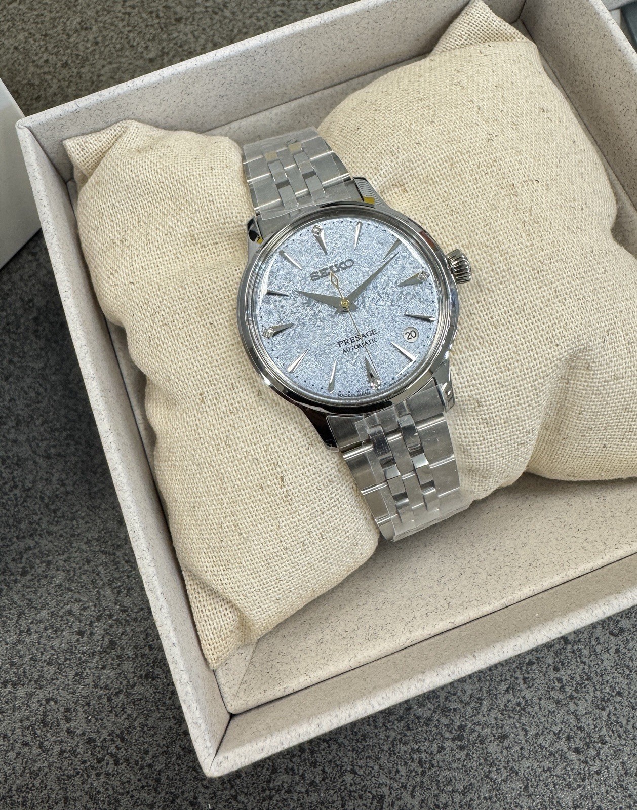 Seiko Presage Cocktail Time Automatic Blue Dial Diamonds Women’s Watch SRPL61