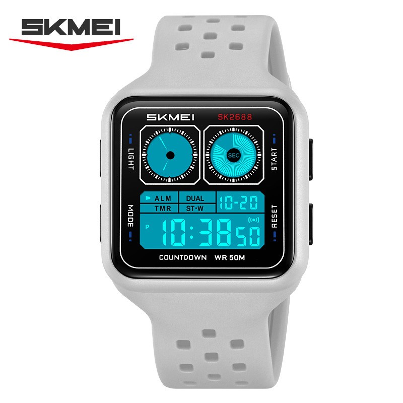 SKMEI Men Digital Watch Countdown Electronic Wristwatch Student Boys Alarm Watch
