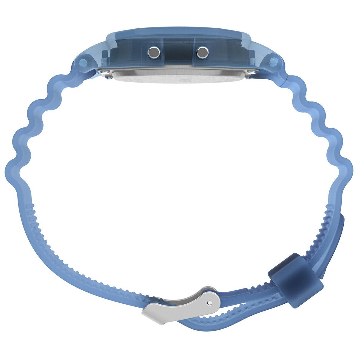 Timex T80 Translucent TW2Y34200 Digital Blue Resin 34mm Chronograph Watch Japan