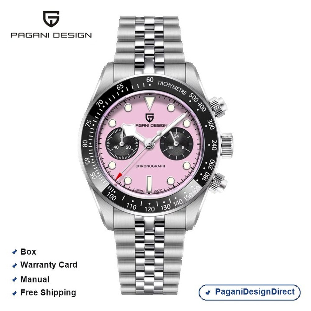 Pagani Design PD-1813 Pink Chronograph Stainless Steel Automatic Men’s Watch