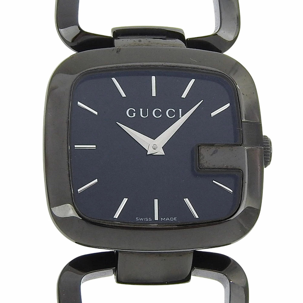 GUCCI G collection watch 125.4 stainless steel quartz analog display black dial