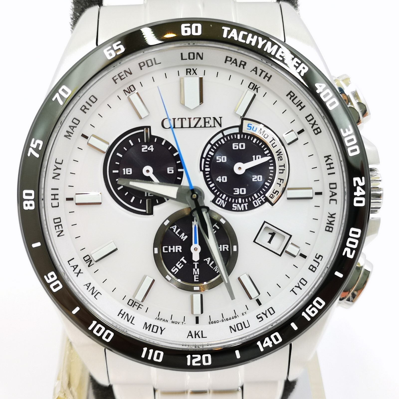 CITIZEN Collection Eco-Drive CB5874-90A White Solar Radio Men’s Watch New in Box