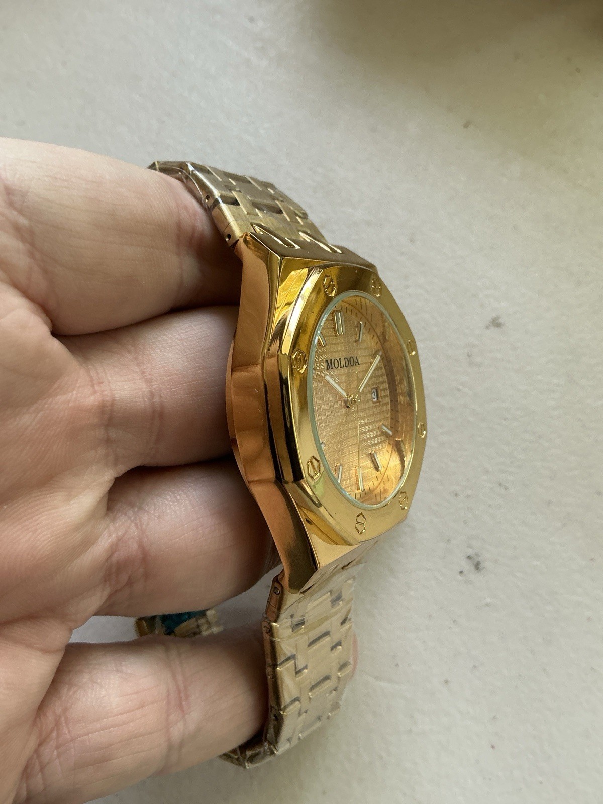 Men’s Skeleton Mechanical Luminous Waterproof Octagon Shaped Date Window Watch