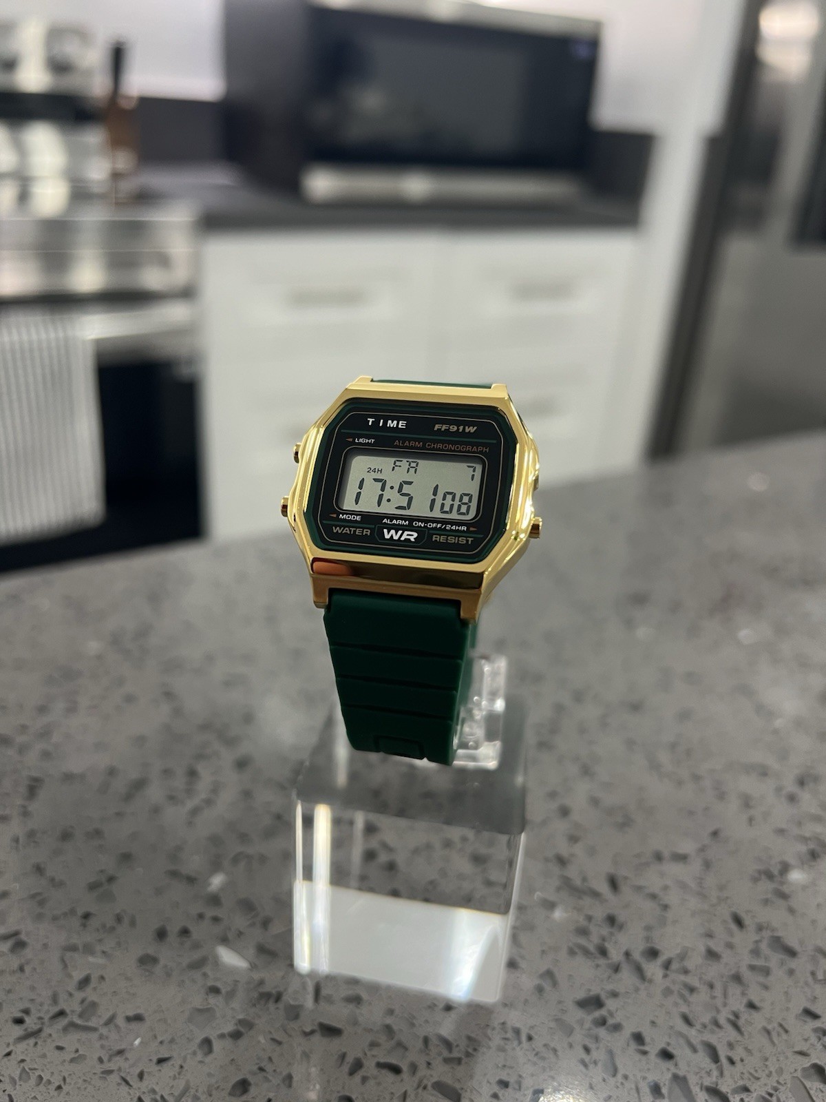 Custom A158 Gold Stainless Steel Frankenstein Watch Casio F91w Module