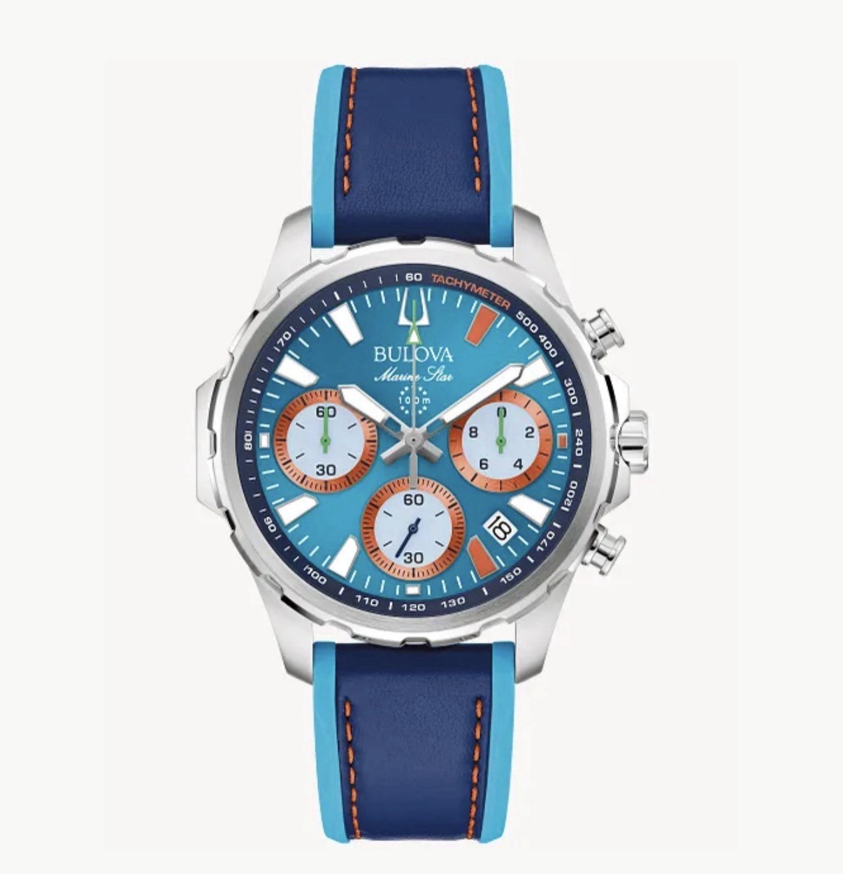 Bulova Marine Star E1 Team Miami Quartz Blue Dial Men’s Watch 96B460