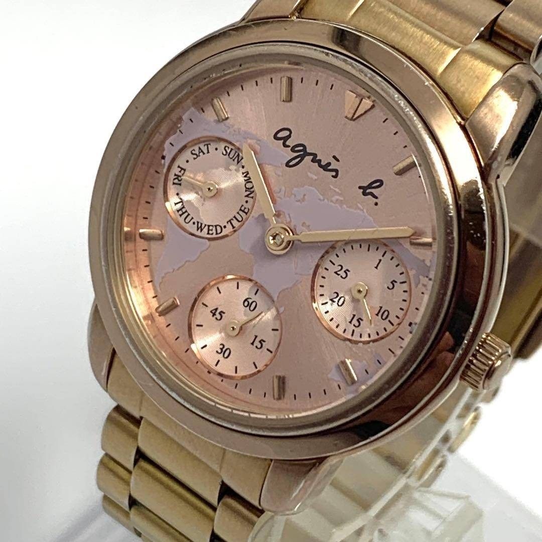 Battery Changed 778 agnes b. Agnes B. Map Pattern Watch Gold