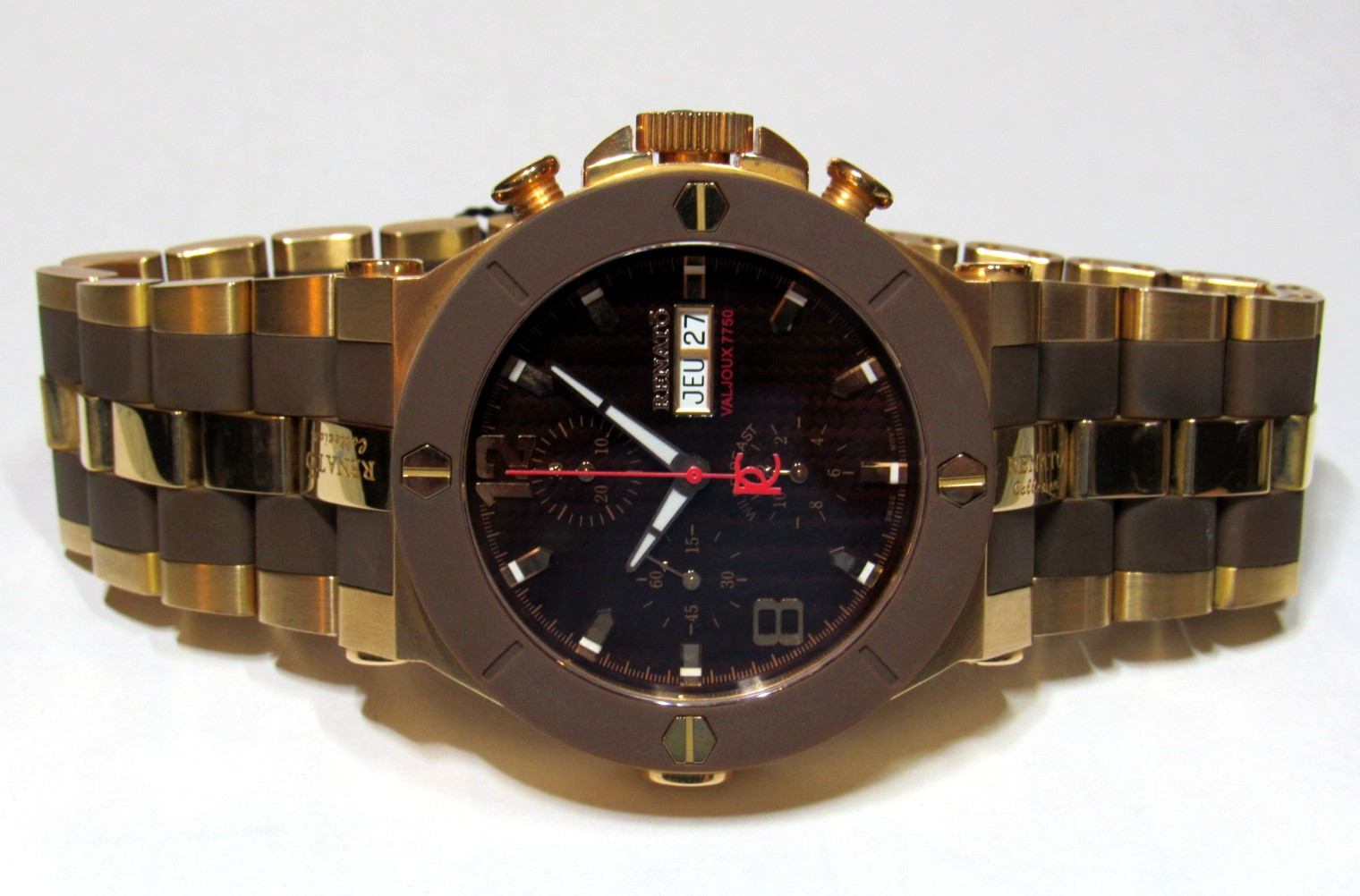 RENATO WILDE BEAST 46MM VALJOUX 7750 AUTOMATIC CHRONOGRAPH WATCH COMPLETE SET