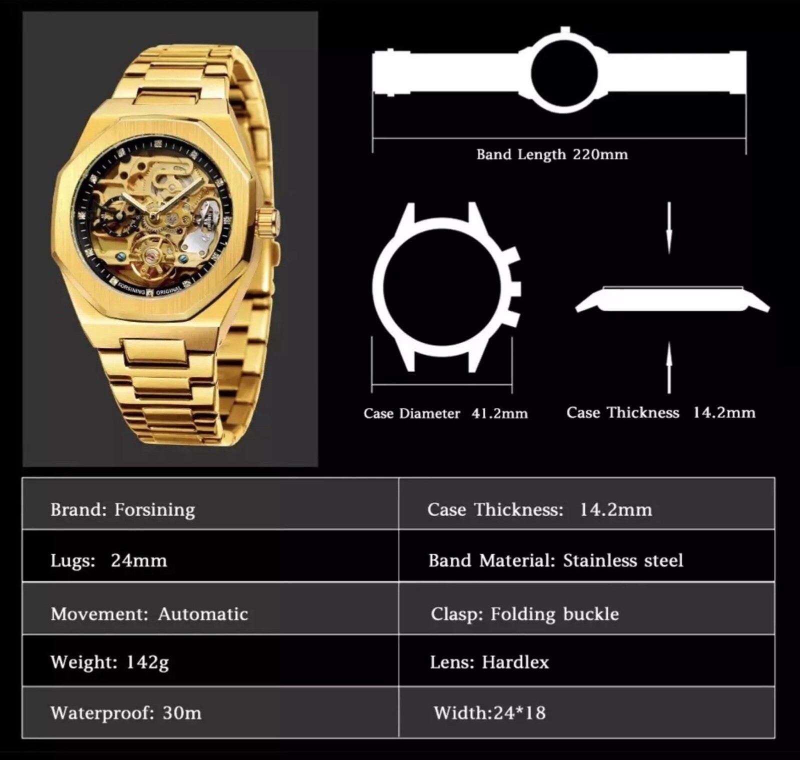 ⌚Men’s Watch Skeleton Mechanical Luminous Luxury Waterproof Sport Wristwatch NEW