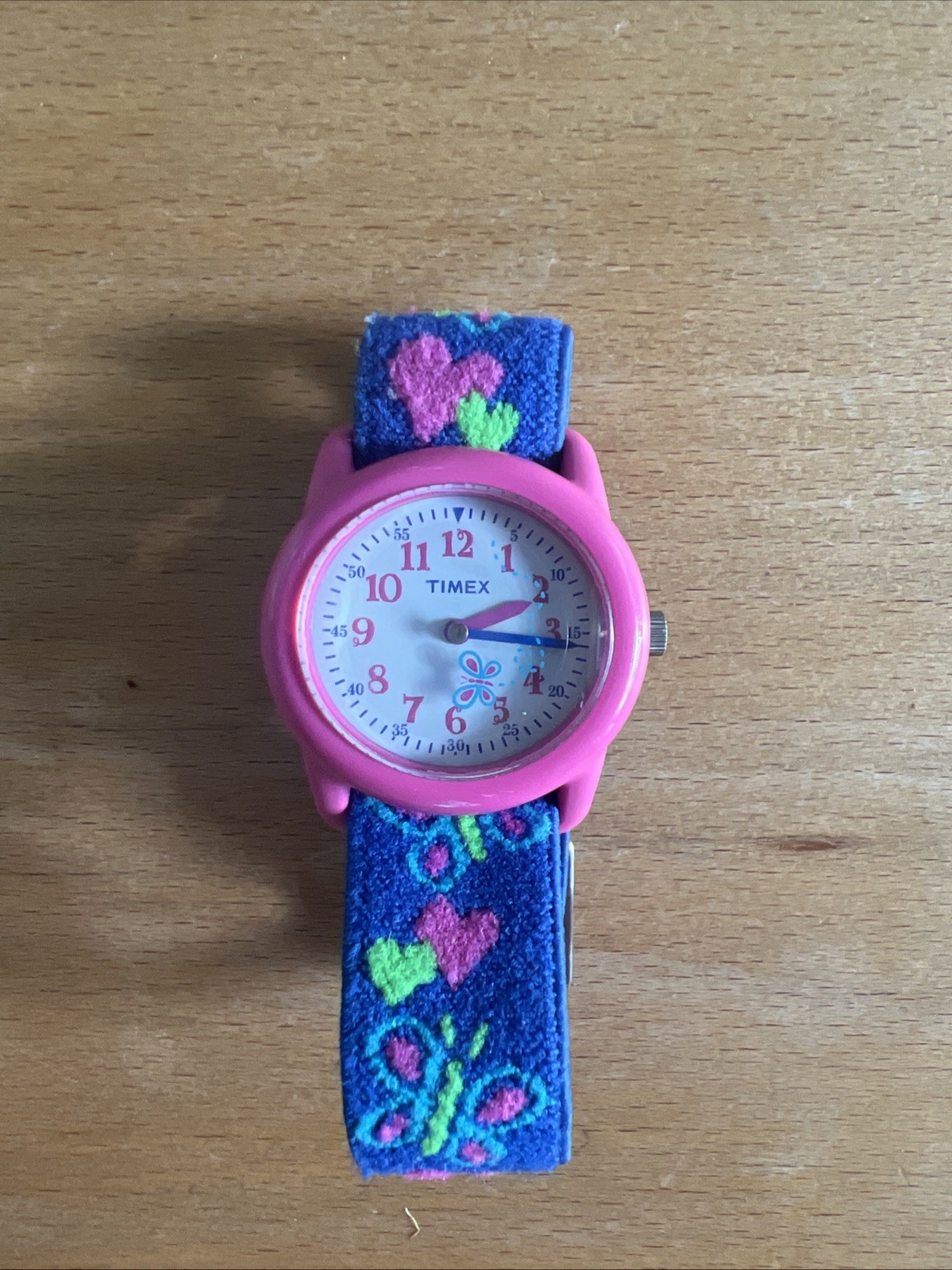 Timex Butterfly and Hearts Elastic Band Girls Watch Pink
