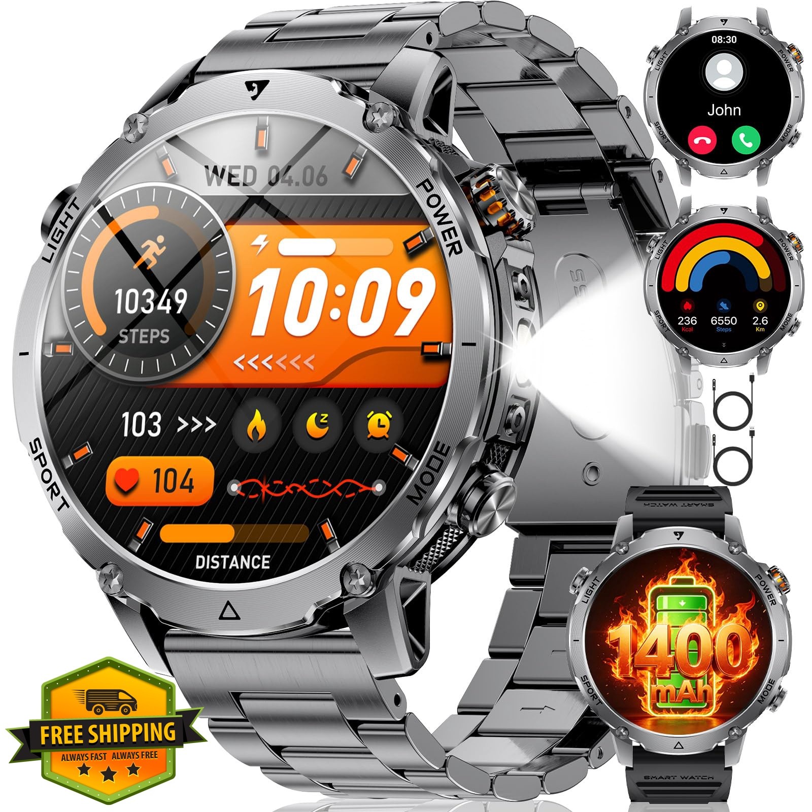 SUNKTA EF26-A Military Smartwatch w/ Flashlight