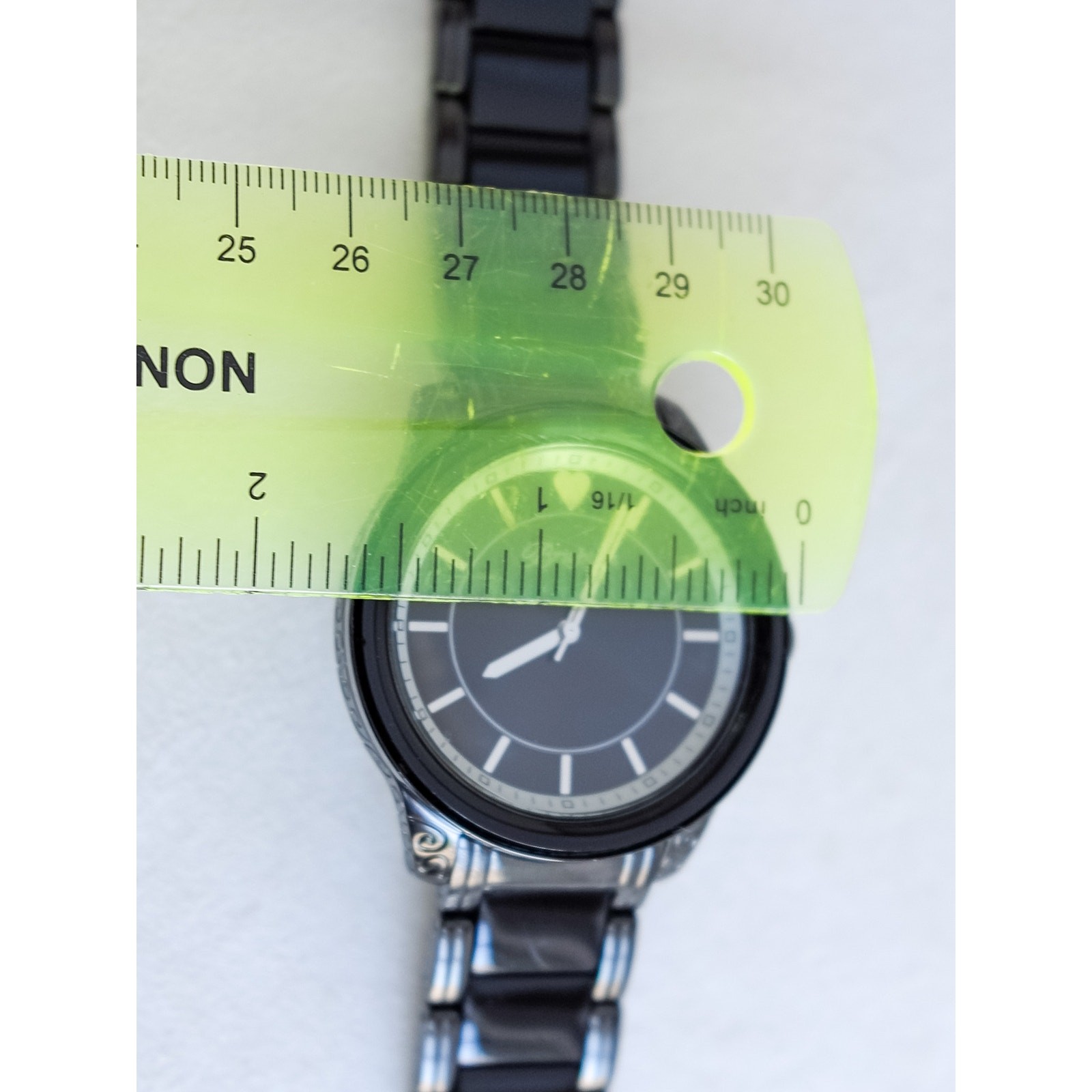 Brighton Carpinteria Chunky Wide Watch Dark Bronze Black Acrylic Fold Over Clasp