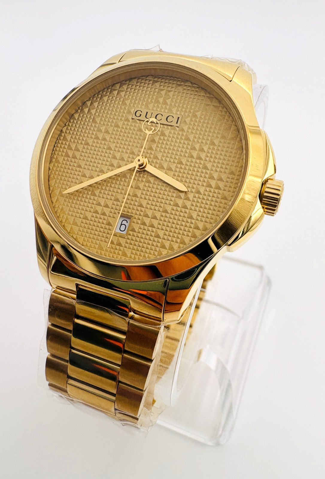 Gucci G-Timeless Gold Tone 38mm Men’s Quartz Watch YA126461