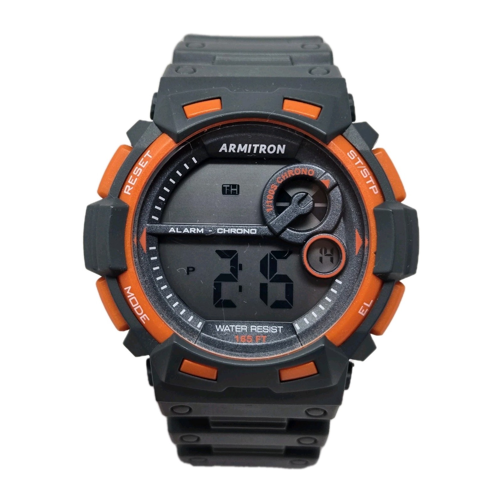 ARMITRON 40/8320 Pro Sport Acrylic Case Black Band Quartz Digital Men’s Watch