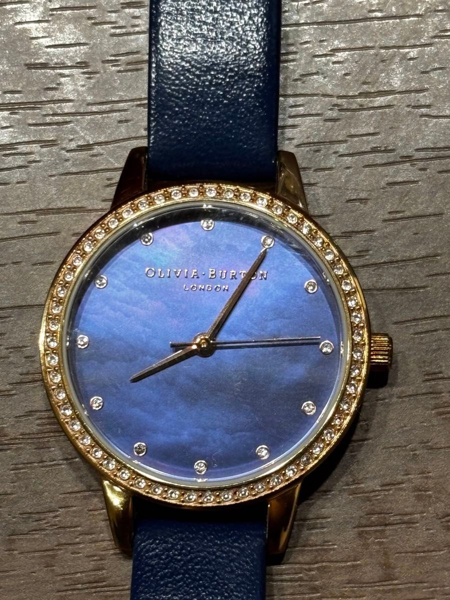 Olivia Burton LONDON Watch Blue Gold Stone ob16md99