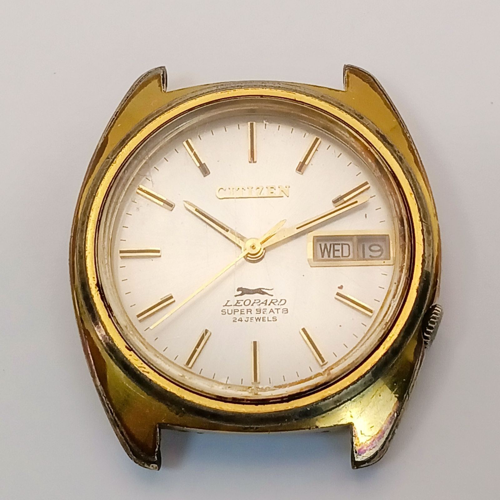 CITIZEN LEOPARD 4-770196 Men’s Automatic Face Only Gold Dial Day-Date