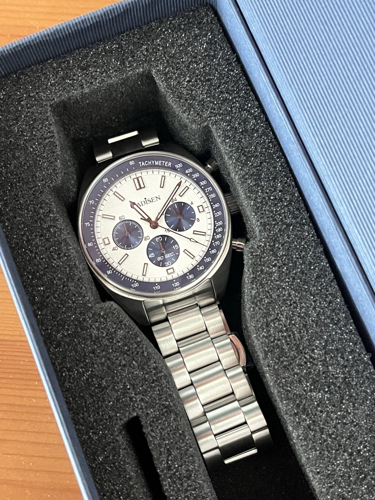 CADISEN 7063 42mm Chronograph Tachymeter 24hr Time AR Sapphire Seiko VD53 Quartz