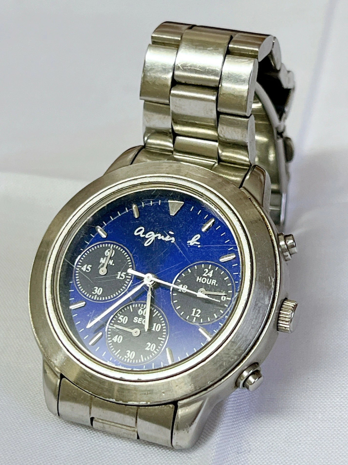 [A1R] agnes b. Wristwatch Unisex Silver Blue V654-6100 [z3p]