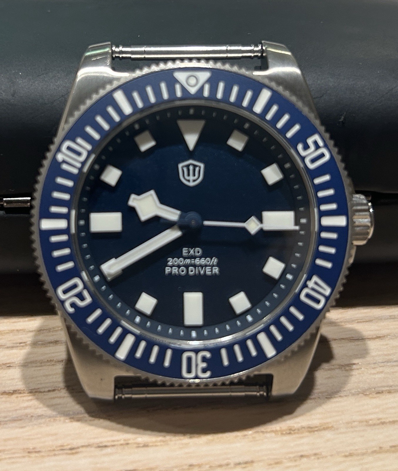 Watchdives EXD 40mm Titanium Dive Watch VH31 Blue – No Strap , Watch Only